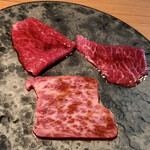 焼肉 矢澤 東京 - 特選部位３種