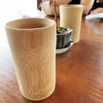 竹ばやし - そば茶まで木製。