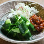 spicy miso cucumber