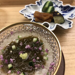 赤坂 菊乃井 - 昼懐石１３３１０円。もずく雑炊。この冷やし雑炊は、毎日食べたい味わいです（╹◡╹）（╹◡╹）