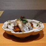 日本料理 幸庵 - 太刀魚の酒蒸し焼き フォアグラの漬け焼き添え