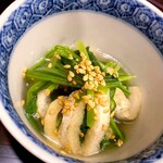 新ばし 笹田 - 壬生菜とお揚げの煮びたし