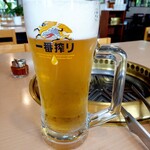 道の駅名水の郷きょうごく 名水プラザ レストラン - 中ジョッキ 550円