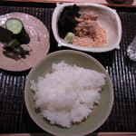 神楽坂 石かわ - 食事　新米の釜炊き　鯛の具　香の物