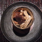 神楽坂 石かわ - 中皿　蔵王鴨といろいろきのこ