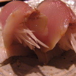 神楽坂 石かわ - 造り　鯖　酢飯　白葱