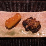 神楽坂 石かわ - 焼物　穴子酒盗焼　安納芋