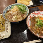 丸亀製麺 - 鬼おろし肉ぶっかけうどんと焼肉丼に茄子天ぷら