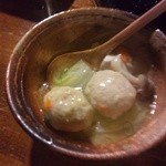 でべそ - 団子ときのこのあんかけ豆腐（500円）