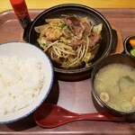 Kimamani Shokudou - もつ焼きミックス定食　950円