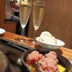 月島もんじゃ くうや - 明太子しいたけのアヒージョ