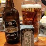 月島もんじゃ くうや - 黒ホッピー＋シャリ酎