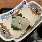 魚津マンテンホテル駅前 - メインの烏賊刺し。