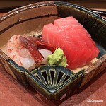 御料理 寺沢 - 三陸産ぶどう海老と天然本鮪 中トロ