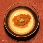 御料理 寺沢 - 北海道産の海胆と三陸産の海胆の玉締めゆ