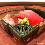 御料理 寺沢 - 三陸産ぶどう海老と天然本鮪 中トロ