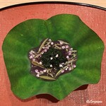 御料理 寺沢 - 金時草と蓴菜