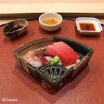 御料理 寺沢 - 三陸産ぶどう海老と天然本鮪 中トロ