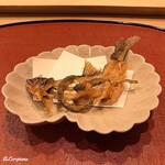 御料理 寺沢 - 鮎の骨煎餅