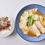 Noukou Niboshi Soba Maru Ni Tachibana - 雲吞のっけ+炙りちゃーしゅー飯セット
