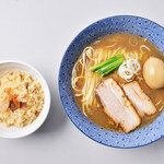 Noukou Niboshi Soba Maru Ni Tachibana - 味玉のっけ+炊き込みご飯セット