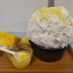 埜庵 - パインをとってシロップかけて頂きます