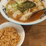 松波ラーメン店 - ワンタン麺＋ランチライス