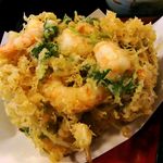 更科 - 更科 ＠佐野 かきあげせいろ  かきあげ アップ