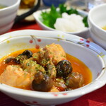 遊っ蔵 - 鶏ももとマッシュルームのトマト煮込み