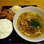 玉家 - あんかけカレーうどん唐揚げセット