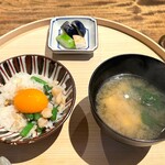 温石 - クレソンと豆腐の味噌汁 ・香の物)