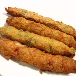 大川水産 - 料理写真:にぎり天　野菜・ごぼう・枝豆・イカ　各149円外税ｗ