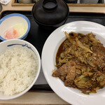 松屋 - お肉たっぷり回鍋肉W定食（半熟玉子）［1,090円］