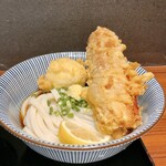 Kamatake Udon Akashiyaki - ちく玉天ぶっかけうどん 冷