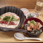 Kokosu - 炙り明太子の冷製クリームうどん+ミニ鶏の照り焼き丼