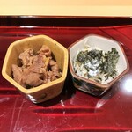 銀座 しのはら - 飛騨牛の時雨煮、ジャコと海苔