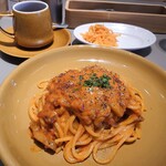 Pasta Alba shonan - 赤いカルボナーラのランチセット