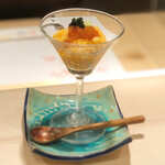 Chokotto Sushi Bettei - ウニのリゾット仕立て、いくら、とびっ子、キャビア添え。