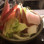 Rokusanjingisukan - 63おためしSet(1,600円)のちょこっと野菜とラムロールとウインナー、脂