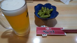 Kanteki - 乾杯～。枝豆が何気に美味しい。