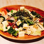 Okonomi Baru Ricchan - 【豆腐のチョレギサラダ】￥５５０　海藻と豆腐でヘルシーだけど満足感大なサラダ☆