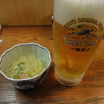 Takeya - 生ビール・大根の和え物（晩酌セット）