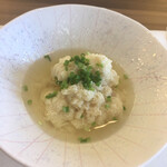 割烹 いち田 - 大海老天重1,400円の本日の小鉢。