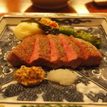 れすとらん 西島 - メインは和牛のフィレステーキ。焼き加減はミディアムレア