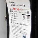 塩そば専門店 桑ばら - 第109回お客様アンケート結果