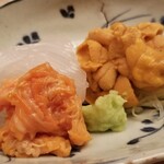 緒方 - ③シロイカ(正式名:槍烏賊)
      ④赤雲丹
      ⑤半生このこ