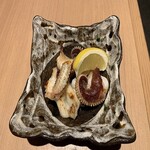 Kujyou Negiyaki To Wain Yamazaki - 紋甲イカ下足のバター焼