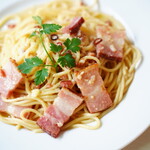 Peperoncino with bacon and anchovies