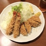 とんかつ二条 - エビフライ＋ヒレカツ単品 