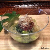 日本料理 新茶家 - 蛸､焼茄子､香豆､ﾓﾛﾍｲﾔ､梅肉､茗荷のｼﾞｭﾚ掛け